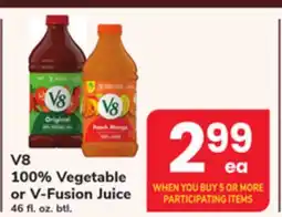 ACME V8 100% Vegetable or V-Fusion Juice offer