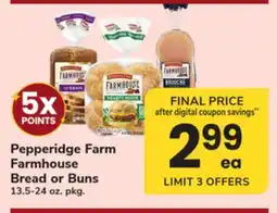 ACME Pepperidge Farm Farmhouse Bread or Buns offer