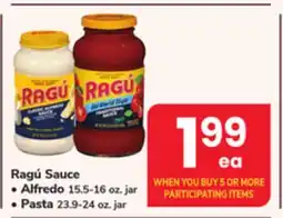 ACME Ragú Sauce • Alfredo 15.5-16 oz. jar • Pasta 23 9 24 oz jar offer