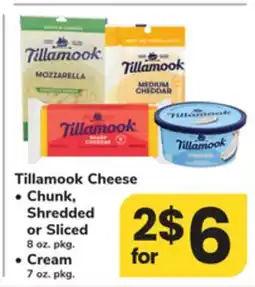 ACME Tillamook Cheese • Chunk, Shredded or Sliced 8 oz. pkg. • Cream 7 oz. pkg offer