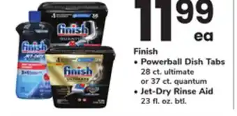 ACME Finish Powerball Dish Tabs 28 ct. ultimate or 37 ct. quantum, Jet-Dry Rinse Aid 23 fl. oz. btl offer