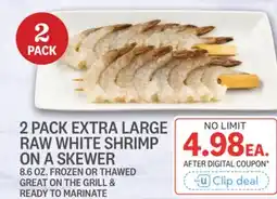 Kings Food Markets 2 PACK EXTRA LARGE RAW WHITE SHRIMP ON A SKEWER offer