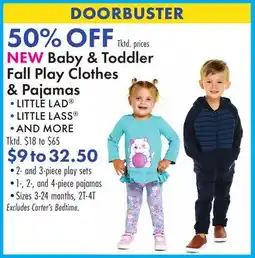 Boscov's NEW Baby & Toddler Fall Play Clothes & Pajamas offer
