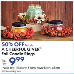 Boscov's A CHEERFUL GIVER Fall Candle Rings offer