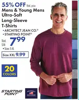 Boscov's Mens & Young Mens Ultra-Soft Long-Sleeve T-Shirts offer