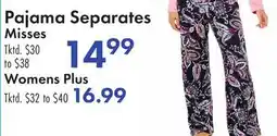Boscov's Pajama Separates offer