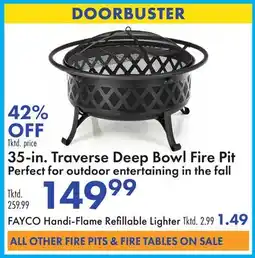 Boscov's 35-in. Traverse Deep Bowl Fire Pit offer