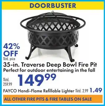 Boscov's 35-in. Traverse Deep Bowl Fire Pit offer