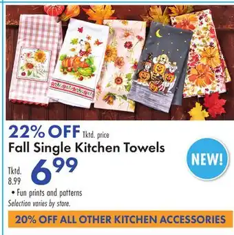 Boscov's Fall Single Kitchen Towels offer