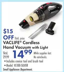 Boscov's VACLIFE Cordless Hand Vacuum with Light offer