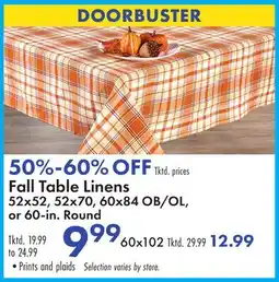 Boscov's Fall Table Linens offer