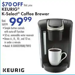 Boscov's KEURIG K-Select Coffee Brewer offer