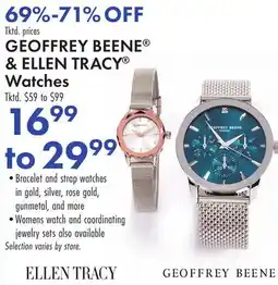 Boscov's GEOFFREY BEENE & ELLEN TRACY Watches offer