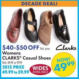 Boscov's Womens CLARKS Casual Shoes offer