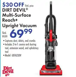 Boscov's DIRT DEVIL Multi-Surface Reach + Upright Vacuum offer