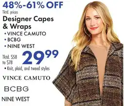 Boscov's Designer Capes & Wraps offer