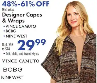 Boscov's Designer Capes & Wraps offer