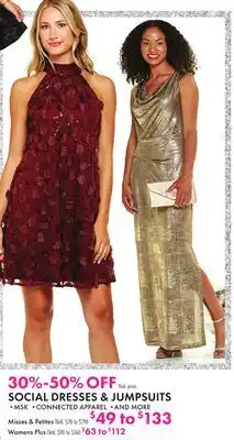 Boscov's SOCIAL DRESSES & JUMPSUITS offer