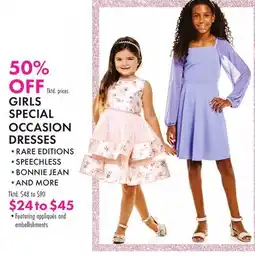 Boscov's GIRLS SPECIAL OCCASION DRESSES offer