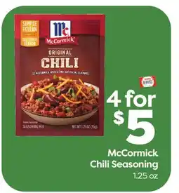 Weis Markets McCormick Chili Seasoning offer