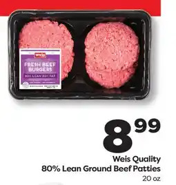 Weis Markets Weis Quality 80% Lean Ground Beef Patties offer