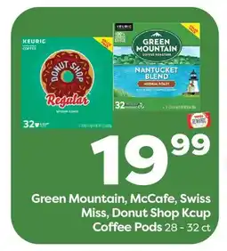 Weis Markets Green Mountain, McCafe, Swiss Miss, Donut Shop Kcup Coffee Pods offer