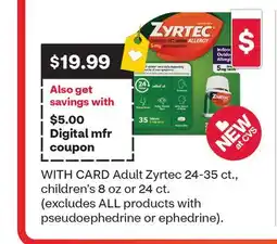 CVS Adult Zyrtec 24-35 ct., children's 8 oz or 24 ct offer