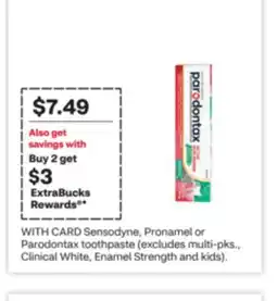 CVS Sensodyne, Pronamel or Parodontax toothpaste offer