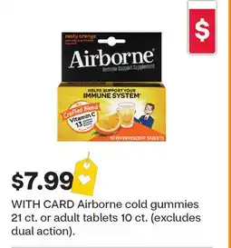 CVS Airborne cold gummies 21 ct. or adult tablets 10 ct offer