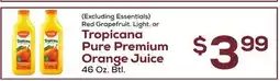 DeCicco & Sons Excluding Essentials Red Grapefruit, Light, or Tropicana Pure Premium Orange Juice offer