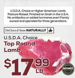 DeCicco & Sons U.S.D.A. Choice Top Round Lamb offer