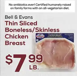 DeCicco & Sons Bell & Evans Thin Sliced Boneless/Skinless Chicken Breast offer