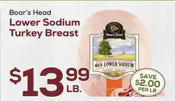 DeCicco & Sons Boar's Head Lower Sodium Turkey Breast offer