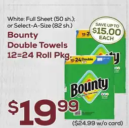 DeCicco & Sons Bounty Double Towels 12=24 Roll Pkg offer