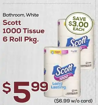 DeCicco & Sons Scott 1000 Tissue6 Roll Pkg offer