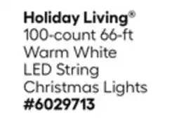 Lowe's 100-count 66-ft Warm White LED String Christmas Lights offer