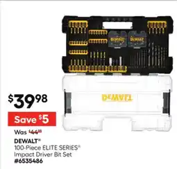 Lowe's DEWALT 100-Piece ELITE SERIES Impact Driver Bit Set offer