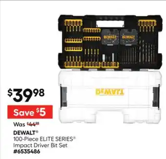 Lowe's DEWALT 100-Piece ELITE SERIES Impact Driver Bit Set offer