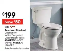 Lowe's American Standard Champion White Elongated Chair-Height Toilet offer