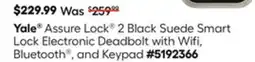 Lowe's Assure Lock 2 Black Suede Smart Lock Electronic Deadbolt with Wifi, Bluetooth , and Keypad offer