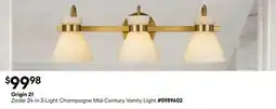 Lowe's Zadie 24-in 3-Light Champagne Mid-Century Vanity Light offer