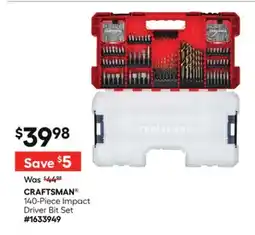 Lowe's 140-Piece Impact Driver Bit Set offer