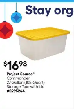 Lowe's Commander 27-Gallon (108-Quart) Storage Tote with Lid offer