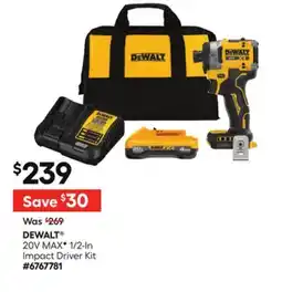 Lowe's DEWALT 20V MAXF 1/2-In Impact Driver Kit offer