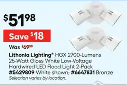 Lowe's Lithonia Lighting HGX 2700-Lumens 25-Watt Gloss White Low-Voltage Hardwired LED Flood Light 2-Pack offer