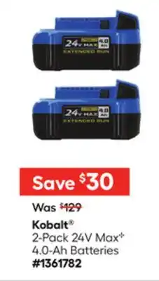 Lowe's 2-Pack 24V MaxC 4.0-Ah Batteries offer