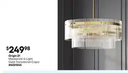 Lowe's Mackenzie 4-Light Gold Transitional Capiz offer