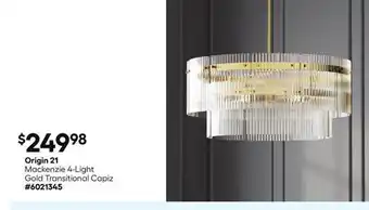 Lowe's Mackenzie 4-Light Gold Transitional Capiz offer