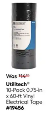 Lowe's 10-Pack 0.75-in x 60-ft Vinyl Electrical Tape offer