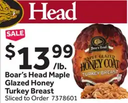 Stop&Shop Boar's Head Maple Glazed Honey Turkey Breast offer